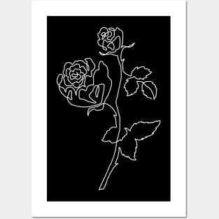 Roses Minimalist Art Minimal One Line Drawing Rose Flowers Posters and Art